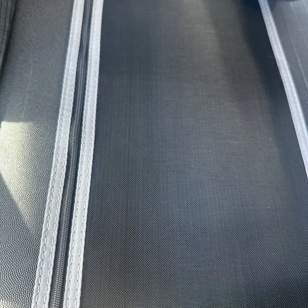 Five Star 3 Ring Binder with Zipper Closure Black with Grey Stripes New